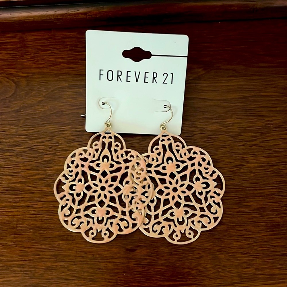 Forever 21 Gold/Light Pink Earrings